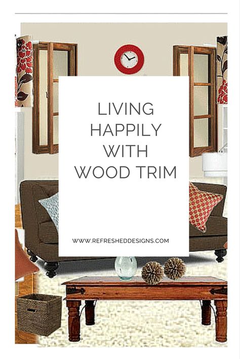 Living Room Dark Trim Light Walls, Paint Colors To Match Wood Trim, Paint To Go With Wood Trim, Natural Woodwork With Painted Walls, Boho Living Room Oak Trim, Paint Colors With Wood Trim Old Houses, Light Walls Wood Trim, Living Rooms With Wood Trim, Paint With Wood Trim Living Room