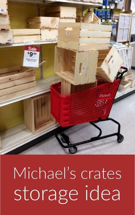 Crates As Kitchen Cabinets, Storage Boxes Ideas Wood, Plastic Crates Ideas Diy Storage, Crates As Bookshelves, Using Crates For Shelves, Using Crates For Storage, School Book Storage Ideas, Nursery Crate Storage, Crates For Shoe Storage