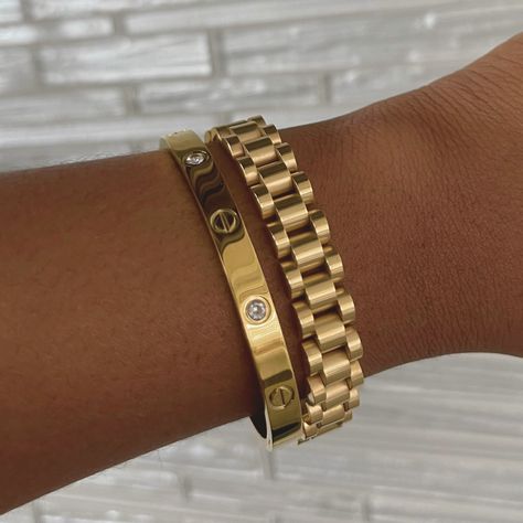 Rolex Bracelet, Silver Bracelet Stack, Trending Bracelets, Mens Gold Jewelry, Detailed Jewelry, Dope Jewelry, Women's Jewelry And Accessories, Statement Bracelet, Bangle Set