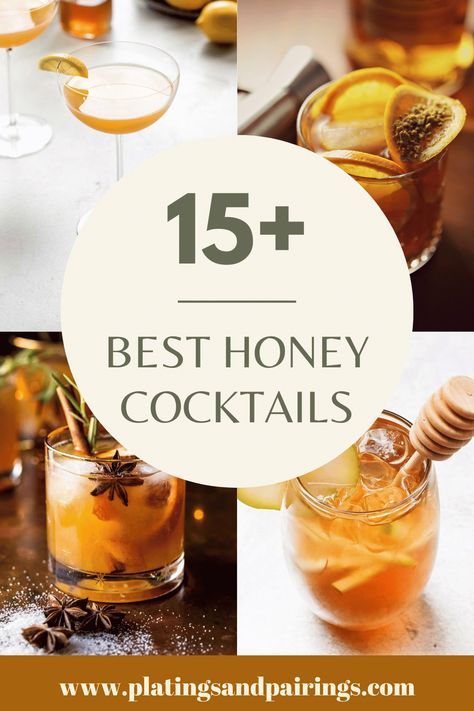 Drinks With Honey Whiskey, Bourbon And Honey Cocktail, Honey Mixed Drinks, Evan Williams Honey Drinks, Alcoholic Drinks With Honey, Honey Beverage Recipes, Honey Cocktails Drink Recipes, Honey Lemon Whiskey Cough Remedy, Honey Drinks Alcohol