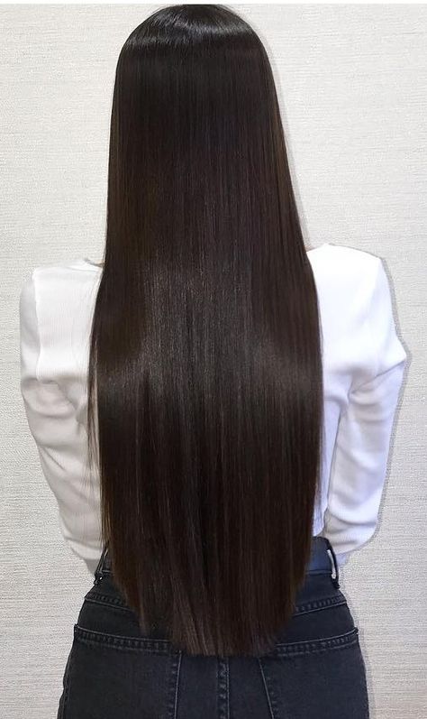 Black Hair With Blonde Highlights Long, Long Healthy Hair Aesthetic, Long Shiny Hair, Kadeřnické Trendy, Long Silky Hair, Long Healthy Hair, Vlasové Trendy, Long Dark Hair, Long Straight Hair