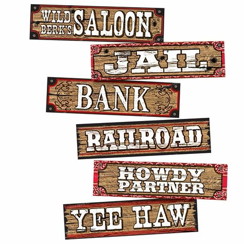 Wild West Decorations, Wild West Party Theme, Cowboy Party Decorations, Saloon Decor, Western Signs, Cowboys Sign, Western Saloon, Wild West Theme, Wild West Party