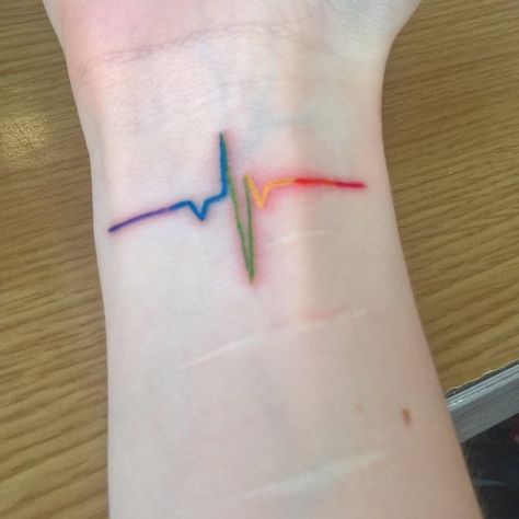 Rainbow tattoo by unknown tattoo artist #rainbowtattoo #queertattoo #LGBTQIA #LGBT #queer #gay #pride #pridemonth #tattooidea #meaningfultattoo | Jun 26th 2019 | 1058818 Rainbow Tattoos Pride, Gay Pride Tattoos, Equality Tattoos, Lgbt Tattoo, Dynamic Tattoo, Gay Tattoo, Pride Tattoo, Heart Temporary Tattoos, Rainbow Tattoos