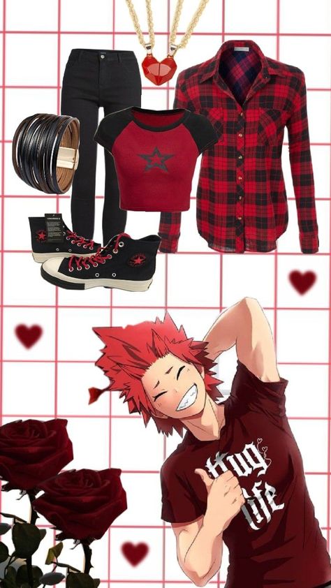 an outfit based off the MHA Character Kirishima! Kirishima Outfit, Mha Cosplay, Anime Inspired Outfits, Anime Inspired, Outfit Inspirations, Outfit Inspo