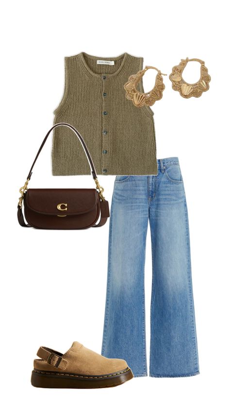 Fall Garden Outfit, End Of Summer Outfits 2024, Boho Old Money Outfits, All Neutral Outfit, Winter Colour Season Outfits, Not A Lot Going On At The Moment Outfit, Natural Mom Style, Simple Casual Fall Outfits, Denim Fall 2024