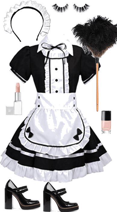 French Maid Outfit, Women Fancy Dress, Halloween Mode, Kids Costumes Girls, Dress Apron, Maid Cosplay, Fancy Costumes, Outfit Halloween, French Maid