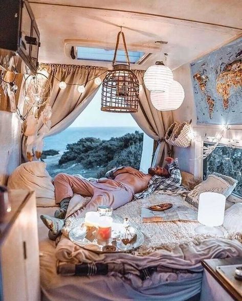 Interior Boho, Kombi Home, Hippie Van, Bohemian House, Van Home, Van Living, Travel Van, Van Interior, Campervan Conversions