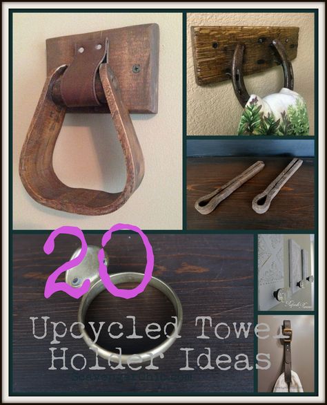 Share Tweet Pin Mail SMS Bathroom Makeover, 20 Upcycled Towel Holder Ideas Last week I showed you the start of my basement bathroom makeover.  ... Rustic Hooks Ideas, Western Towel Rack, Farmhouse Bathroom Hand Towel Holder, Alternative Towel Rack Ideas, Diy Hand Towel Holder Ideas Bathroom, Unique Towel Holder, Unique Hand Towel Holder, Bathroom Hand Towel Hook, Hand Towel Holder Ideas Diy