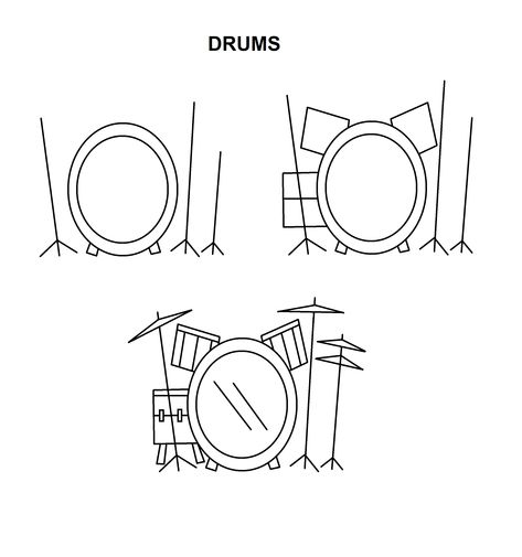 How To Draw Drums, Drum Drawing Easy, Drum Doodle, Panda Drawing Easy, Drum Drawing, Draw Music, Music Designs, Music Doodle, Arty Ideas