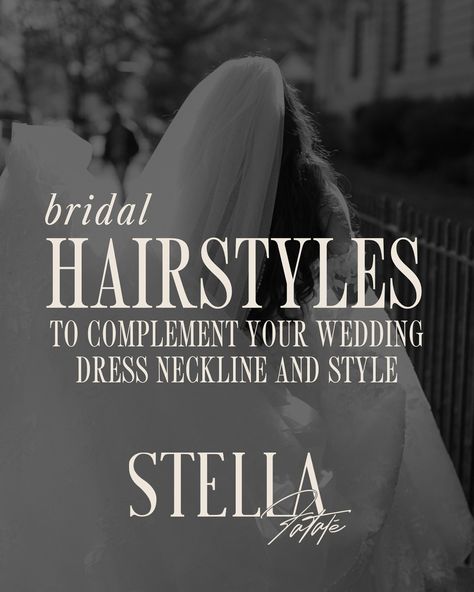 “What hairstyles will complement my wedding dress neckline and style?” This question is one I WANT all brides to ask, because your hairstyle should absolutely compliment your dress in every way! When you work with me for your bridal hair, I take deep consideration of your entire bridal look to ensure it is all cohesive and flawless! Check out these dress + hair combinations I always recommend: * High neckline - Consider a low updo, but be cautious of it rubbing against the neck of your d... High Neck Wedding Dress Hairstyle, Wedding Dress Neckline, Dress Hairstyle, Low Updo, High Neck Wedding Dress, Neck Wedding Dress, My Wedding Dress, Work With Me, Dress Hairstyles