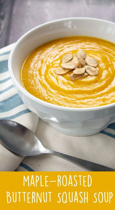 Maple Butternut Squash, Butternut Soup, Roasted Butternut Squash Soup, Whats For Lunch, Delicious Soup Recipes, Roasted Squash, Soup And Stew, Butternut Squash Soup, Squash Soup