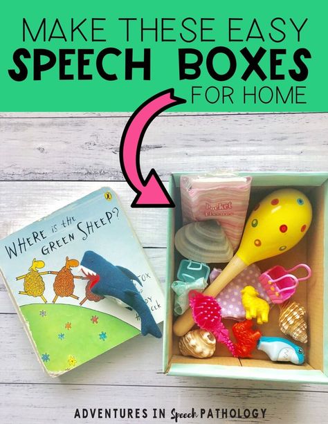 Speech Therapy At Home, Speech Box, Speech Therapy Ideas, Speech Therapy Activities Preschool, Therapy Fun, Toddler Speech, Early Intervention Speech Therapy, Preschool Speech Therapy, Play Therapy Techniques