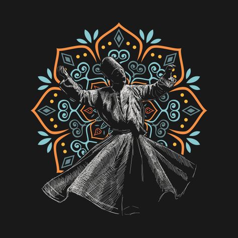 Tanoura Painting, Sufi Calligraphy Art, Sufi Art Paintings, Sufi Aesthetic, Sufism Art, Sufi Art, Whirling Dervish, Spiritual Paintings, Calligraphy Artist