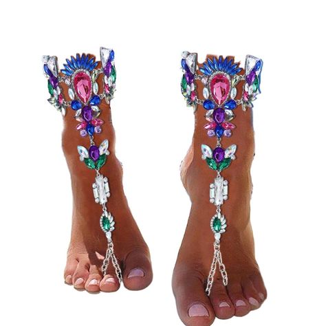 Wide Heels For Women, Spiritual Outfits, 2024 Photoshoot, Beach Dancing, Barefoot Sandals Wedding, Rhinestone Anklet, Beach Foot Jewelry, Mexico Trip, Sandals Wedding