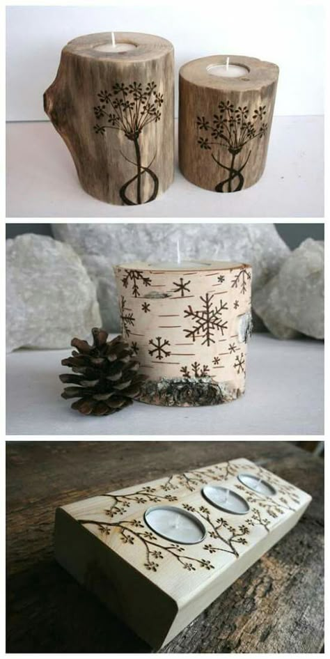 Pyrography Ideas, Woodburning Ideas, Wood Burning Projects, Wood Burning Tool, Burning Wood, Woodburning Projects, Wood Burning Ideas, Diy Candle Holders, Wood Burning Crafts