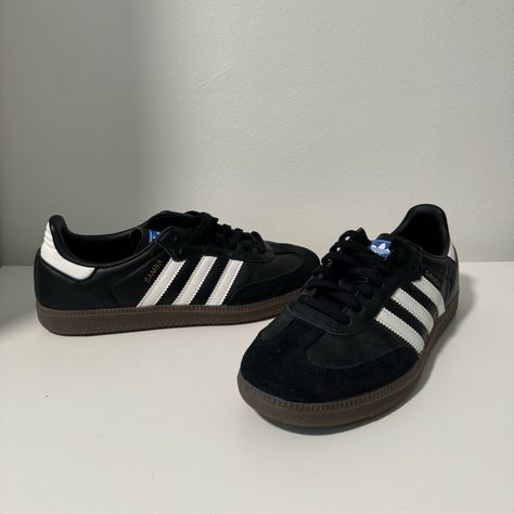 Adidas Black Shoes Women, Adidas Shoes Women Black, Sambas Women, Black Sambas, Adidas Samba Black, Samba Sneakers, Samba Adidas, Black Adidas Shoes, Samba Shoes