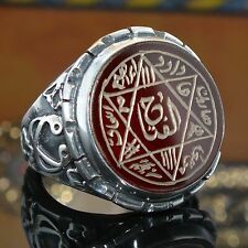 Islamic Talisman, Islamic Rings, Talisman Ring, Solomons Ring, Mens Rings For Sale, Seal Of Solomon, Wedding Ring Bands Set, Men's Wedding Bands, Sterling Silver Wedding Rings