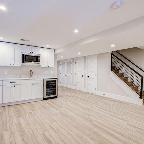 Basement Suite Ideas, Brighten Up A Basement, Basement Stairwell Ideas, Small Finished Basements, Basement Floor Ideas, Basement Storage Ideas, Small Basement Kitchen, Basement Wall Ideas, Basement Flooring Ideas