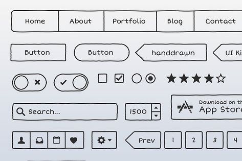 Hand Drawn Vector UI Kit website templates, website design, web design, webelements, web design inspiration, website design ideas, best website design handdrawn #sketched #doodled #sketchy #web #ui #wireframe #drawing #sketch #ui elements Sketch Web Design, Wireframe Sketch, Form Design Web, Ux Kits, Wireframe Design, Best Website Design, Style Web, Hand Drawn Fonts, Ui Design Website