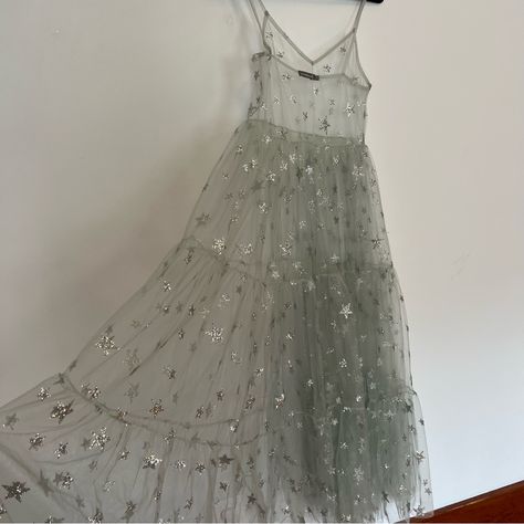 Love This, I Have Nothing To Wear It To, Has Been Sitting In My Closet For Years, Finally Time To Say Goodbye! Never Worn, In Like New Condition (New Without Tags). Sheer Mesh Tulle Sleeveless Maxi Dress With Glitter/Sparkle Stars. Silver/Grey. Genuine Lirika Matoshi. Size Small. Lirika Matoshi Dress, Matoshi Dress, Stars In Her Eyes, I Have Nothing To Wear, Lirika Matoshi, Sparkle Stars, Moon Dress, I Have Nothing, To Say Goodbye