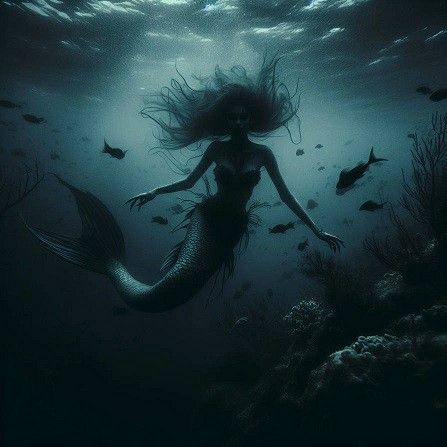 Siren Background, Mama Wata, Sirencore Aesthetic, Evil Siren, Dark Mermaid Aesthetic, Evil Mermaid, Evil Mermaids, Siren Aesthetic, Siren Core