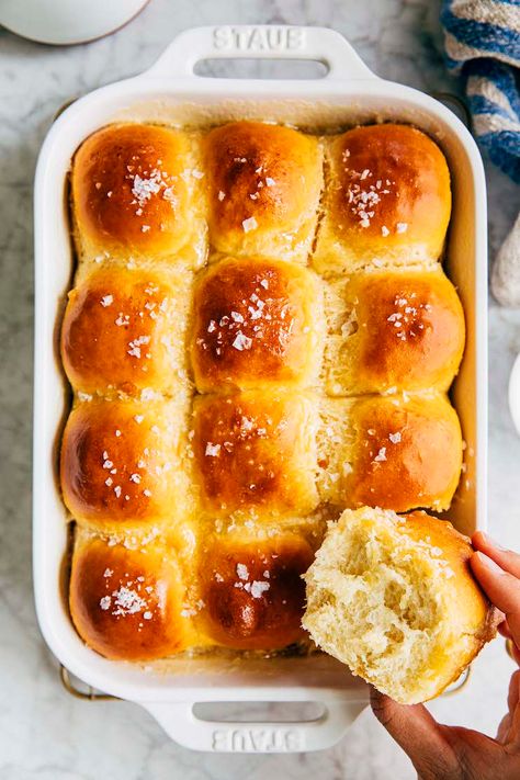 Parker House Rolls Recipe, Almond Flour Brownies, Parker House Rolls, Snickerdoodle Recipe, Snickerdoodle Cookies, Flaky Salt, Parker House, Rolls Recipe, Dough Recipe