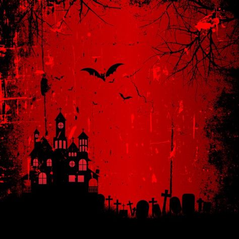 Red background with a haunted house for ... | Free Vector #Freepik #freevector #background #party #halloween #celebration Red Halloween Background, Red Halloween Wallpaper, Vampire Background, Halloween Backgrounds Aesthetic, Halloween Edits, Halloween Quiz, Background For Editing, Iphone Background Quote, Red Halloween