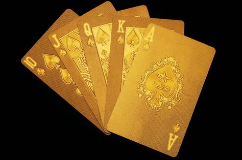 gold cards Fate Quotes, Gold Playing Cards, Ace Card, Bicycle Playing Cards, Fields Of Gold, Silver Bling, 25th Wedding Anniversary, Golden Glitter, Game Background