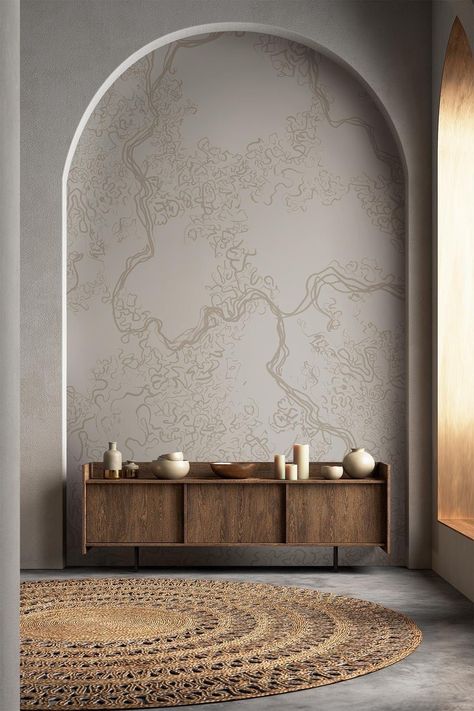 Radiant Beauty, Japandi Interior, Neutral Wallpaper, Studio Foto, Appartement Design, Interior Wall Design, Line Work, Japan Design, Stunning Interiors