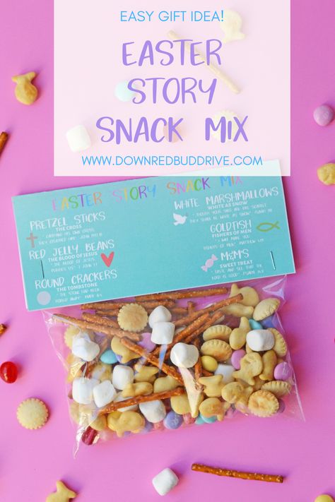 Easter Sunday School Snacks, Easter Trail Mix, Easter Snacks For Kids, Easter Party Snacks, Easter Story Snack, Christian Easter Basket, Easter Snack Mix, April Ideas, Christian Easter Gifts