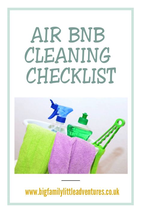 Airbnb Cleaning Checklist & Tips #airbnb #airbnbcleaningchecklist #airbnbchecklist #airbnbtips #bigfamilylittleadventures Cleaning List For Airbnb, Air Bnb Cleaning Tips, Air Bnb Cleaning Checklist, Bnb Decor, Deep Cleaning Lists, Airbnb Cleaning Checklist, Apartment Updates, Cleaning Tote, Airbnb Checklist