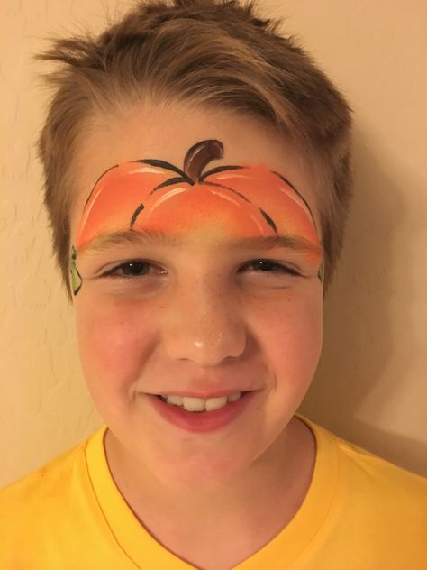 Halloween Party Face Painting, Easy Fall Festival Face Painting Ideas, Apple Face Painting, Easy Halloween Face Painting Designs, Fall Themed Face Paint, Halloween Kids Face Paint Easy, Fall Face Painting Ideas Simple, Simple Fall Face Painting For Kids, Thanksgiving Face Painting