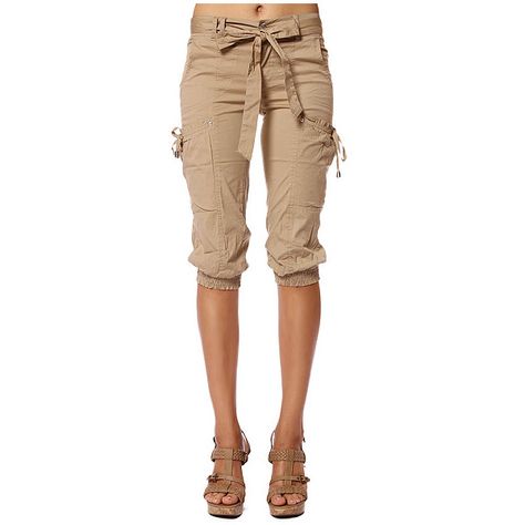 Capri Outfits, Cargo Capris, Papaya Clothing, Beige Cargo, Capri Trousers, Simple Sandals, Beige Pants, Stylish Women Fashion, Jeans Cargo