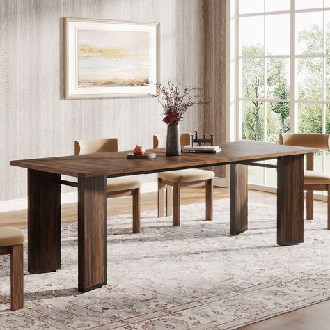 78.8 Inch Extra Long Rectangular Dining Table for 6-8 People for Dining Room Living Room - Bed Bath & Beyond - 39874991 Dining Table Rectangular, تصميم الطاولة, Grande Table, Bed In Living Room, Room Bed, Dining Table Design, Dining Room Bar, Craft Table, Rectangular Dining Table