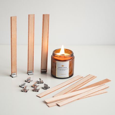 20pc No fume Wood Candle Wicks Base Clip safe DIY Candle Making supplies for wicks Materials Holder Wood Wicks For Candles, Soy Wax Candles Diy, Diy Candle Making Kit, Diy Candle Making, Candles Making, Candle Jar Diy, Making Candles Diy, Candle Molds Diy, Candle Kits