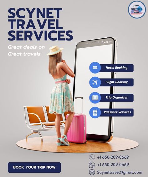 We offer the best deals on amazing travels, so you can explore the world with ease! 🙌 Our services include hotel bookings 🏨, flight bookings 🛫, trip organizing 🌇, and passport services 🛂, making your travel experience stress-free and enjoyable! 💼 CLICK LINK IN BIO to learn more about our services 📲✈️ . 📧 Contact Us ——> 📝 Whats-app ——> +1 650-209-0669 💌Email Us: Scynettravel@gmail.com 📧 📞Call Us:+ +1 650-209-0669 ☎️ 📍 8632 160th Av NE suite 120, Redmond, WA 98052🏴 Passport Services, Booking Flights, The Dominican Republic, Service Trip, You Dream, Travel Organization, Hotel Deals, Tour Packages, Travel Agency