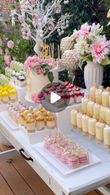 Kori Lowe on Instagram: "Creating the "Baby in Bloom" dessert table for @jvonnelowe and @theblknrd was an absolute blast! ❤️ I’d never seen a cotton candy tree before, but they had the vision and we made it happen. It was a huge hit—kids and adults alike loved it! This would be adorable at birthday parties, weddings, and any special event. Check out the video to see how I made it.   Stay tuned for more ideas and recipes from this baby shower throughout the week! . . #BabyInBloom #DessertTable #CottonCandyTree #BabyShower #PartyIdeas #DIYParty #EventPlanning #SweetTreats #Inspiration #PartyDecor #CreativeBaking #BakingFun #Celebrate #PartyPlanning #EventStyling #LoveWhatIDo #BakerLife #birthday #cakedecorating #cakes" Baby Shower Dessert Table Backdrop, Dessert Table For Baby Shower Girl, Sweets Table Baby Shower Ideas, Baby Shower Food Table Set Up, Baby Bloom Baby Shower Ideas, Baby In Bloom Dessert Table, Baby Shower Dessert Table Ideas, Gender Reveal Sweets, Treat Table Ideas