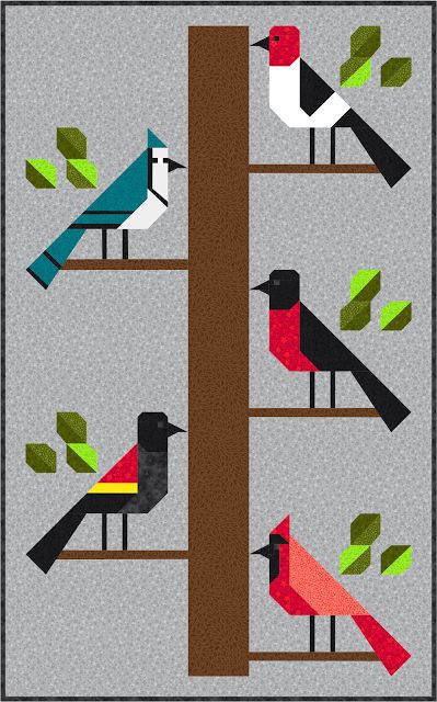 Sew Fresh Quilts: Birds of a Feather Red Wing Black Bird, Vogel Quilt, Bird Quilt Blocks, Feather Quilt, Painted Barn Quilts, Paper Pieced Quilt Patterns, Barn Quilt Designs, Quilt Modernen, Barn Quilt Patterns