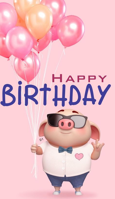 Happy Birthday Pig, Birthday Wishes For Brother, Cute Piglets, Happy Birthday Celebration, Birthday Wishes Messages, Happy Birthday Pictures, Cute Piggies, Pig Birthday, Happy Birthday Messages