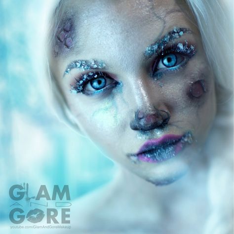 Frozen Elsa makeup   For a tutorial on this look visit: www.youtube.com/GlamAndGoreMakeup  For more makeup looks check out: www.instagram.com/Mykie_ Frozen Elsa Makeup, Elsa Makeup, Frozen Makeup, Gore Makeup, Ben Nye, Special Fx Makeup, Horror Makeup, Theatrical Makeup, Special Effects Makeup