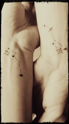 Sister Tattoo - Big Dipper Little Dipper Big Dipper Tattoo Ideas, Big Dipper Little Dipper Tattoo Sisters, Consolation Tattoos, Big And Little Dipper Tattoos, Ursa Major And Minor Tattoo, Big Three Tattoo, Little Dipper Tattoo, Big Dipper Tattoo, Dipper Tattoo