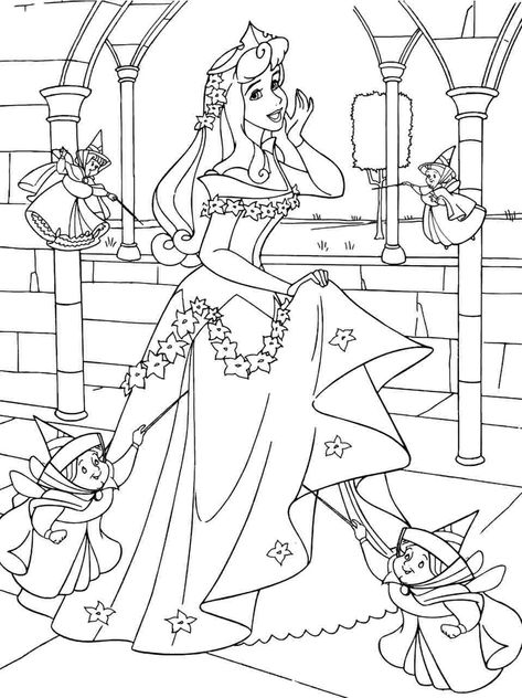 Disney Adult Coloring Books, Sleeping Beauty Coloring Pages, Free Disney Coloring Pages, Belle Coloring Pages, Disney Princess Colors, Disney Princess Coloring Pages, Disney Printables, Fairy Coloring Pages, Princess Coloring Pages