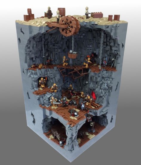 Orc pit - Main | Flickr - Photo Sharing! Lego Lotr, Lego Hobbit, Lego Sculptures, Lego Jurassic World, Lego Boards, Awesome Lego, Amazing Lego Creations, Lego Creative, Lego Castle