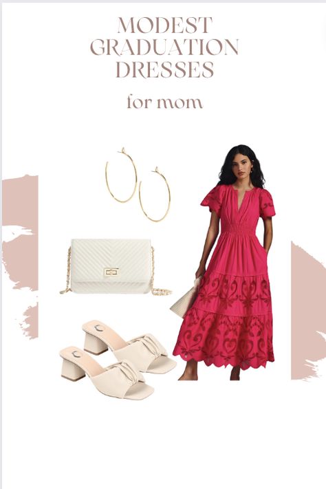 Classy outfit ideas for mom to wear to high school or university graduation ceremony. #womenover50 #graduationdresses #modestdresses High School Graduation Outfit For Mother, Mother Of Graduate Outfit, Graduation Outfit Ideas For Mom Classy, Graduation Mom Outfit Ideas, Modest Graduation Dresses, Graduation Outfit Ideas For Mom, Mom Graduation Outfit, Graduation Outfits For Mothers, Graduation Guest Outfit Ideas