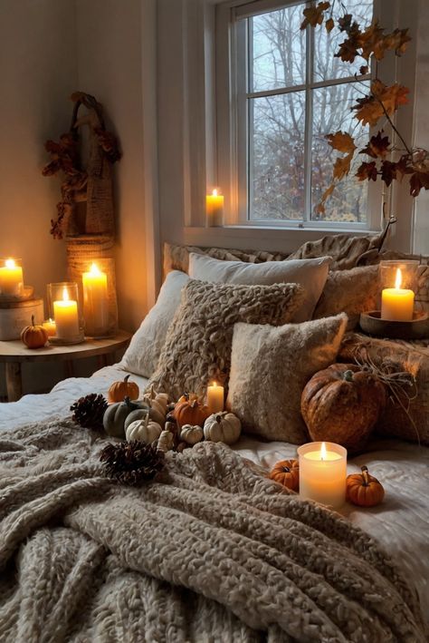 Fall Furniture , Autumn Cozy Fall ,Decor Easy Fall ,
Decor Neutral Fall ,Decor Fall ,Decor Inspiration ,Fall Decor Ideas Cozy Autumn Decor, Bedroom With Candles, Cozy Autumn Bedroom, Bedroom Textiles, Autumn Bedroom Decor, Fall Patio Decor, Fall Living Room Ideas, Bedroom Fall Decor, Fall Bedroom Ideas