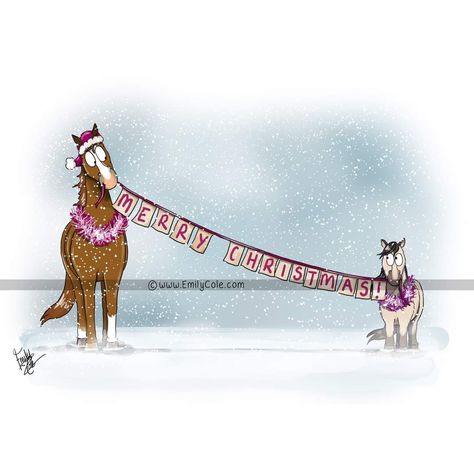 Christmas Horse Wallpaper, Christmas Horse Drawing, Horse Christmas Pictures, Emily Cole, Horses Christmas, Equestrian Pictures, Funny Horse Pictures, Horse Riding Aesthetic, Pictures With Horses