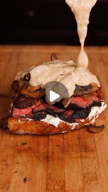 Christopher Smith on Instagram: "PEPPERCORN STEAK SANDWICH 
Easy Recipe ⬇️ 

Ingredients
- 2 tbsp unsalted butter
- 1 small shallot, minced
- 3 tbsp peppercorns
- 1/4 cup cognac or brandy
- 1 cup salt-free beef stock
- 1 cup heavy cream

Instructions
1. Melt butter in a saucepan over medium heat.
2. Sauté shallot until translucent (1 minute).
3. Stir in peppercorns.
4. Carefully pour in cognac or brandy.
5. Add beef stock, simmer.
6. Pour in heavy cream, boil, then reduce by half (10 minutes).

Sandwich Assembly
- Ciabatta Bread
- Filet Mignon
- Caramelized Onions
- Mushrooms
- Au Poivre Sauce
- Chives

#recipe #carnivore #instafoodie #asmr #steak #foodart" Filet Steak Recipes, Au Poivre Sauce, Peppercorn Steak, Caramelized Onions And Mushrooms, Sandwich Easy, Chives Recipe, Steak Sandwich Recipes, Christopher Smith, Ciabatta Bread