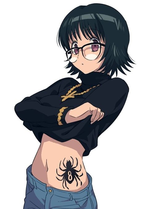 Anime Spider Tattoo, Anime Spider, Hunter Spider, Hunter X Hunter Shizuku, Hunter Tattoo, Hunter Girl, Hxh Characters, Spider Tattoo, Tattoo Girl