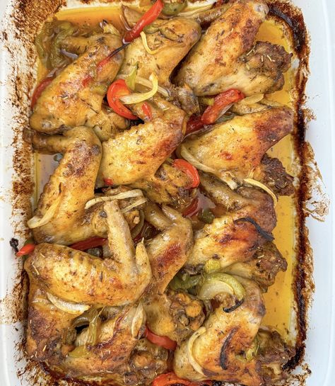 Southern Oven Baked Whole Chicken Wings recipe - The Glam Kitchen Sunday Baked Chicken, Baked Chicken Wings In Oven, Bake Chicken In Oven Wings, Bake Wings Recipe, Full Wings Recipe, Baked Chicken Whole Wings, Baked Chicken Wingettes Ovens, Baked Chicken Wings With Sauce, Whole Chicken In The Oven Recipes