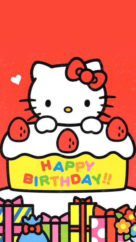 Hello Kitty Birthday Pictures, Hello Kitty Happy Birthday Wallpaper, Hello Kitty Happy Birthday Card, Hello Kitty Birthday Wallpaper, Happy Birthday Hello Kitty, Hello Kitty Happy Birthday, Birthday Hello Kitty, Birthday Wishes For Kids, Happy Birthday Art